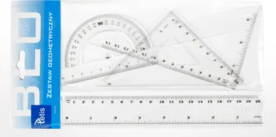 Obrázok produktu pre Geometrická sada: pravítko 20 cm, uhlomer, uhlomer