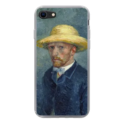 Produktbild von MuchoWow® Handyhülle Schutzhülle Hülle für iPhone SE 2022 Selbstbildnis mit Hut - Vincent van Gogh Silikon Softcase Handy Hülle - Schutzhülle
