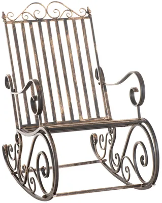 Produktbild von CLP Schaukelstuhl Relaxstuhl Smilla, wetterfest für Garten, Metallgestell bronze