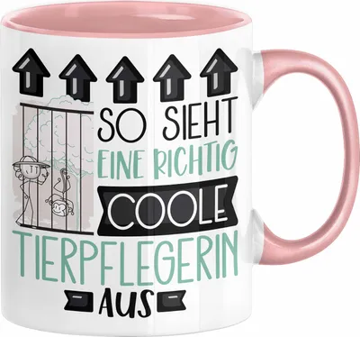 Produktbild von Tierpflegerin Geschenk Tasse Lustig Geschenkidee für Tierpflegerin Geburtstag So Sieht Eine Richtig Coole Tierpflegerin Aus Frauen Spruch (Rosa)