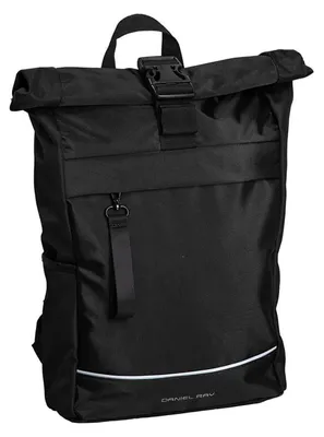 Produktbild von Daniel Ray Rucksack Bendigo mit Reißverschluss und Rolltop-Verschluss - Rolltop-Rucksack mit Außenfächern in Black
