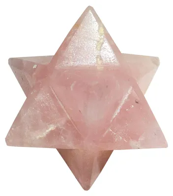 Produktbild von Rosenquarz Merkabah Edelstein, ca. 1,5 cm – Naturstein in geometrischer Form