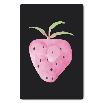 Produktbild von MuchoWow® Mauspad Mousepad Erdbeere - Aquarell - Rosa - Schwarz 40x60 cm - Mousepads - Maus Mat - Pad - Mausunterlage - Schreibtisch Accesoire