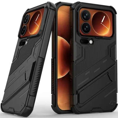 Produktbild von Armor Hülle für Xiaomi 17 Pro Hybrid PC TPU Bumper Stoßfestes Schutzhülle mit Standfunktion Schwarz