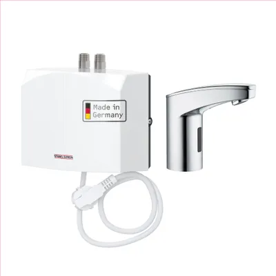 Produktbild von STIEBEL ELTRON elektronischer Mini-Durchlauferhitzer DEM 3 + WSH 10 Sensorarmatur fürs Handwaschbecken, 3,5 kW, mit Stecker 230V, druckfest + drucklos