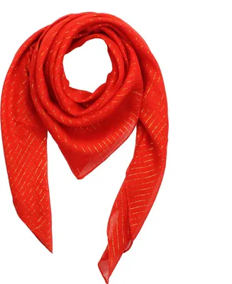 Produktbild von Baumwolltuch - rot Lurex gold - quadratisches Tuch