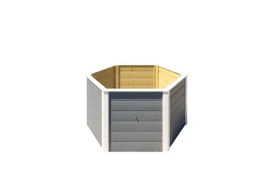 Produktbild von weka Elementhochbeet 6-Eck, 669, 21 mm - B x T x H - 143.00 x 143.00 x 69.00 - Grau