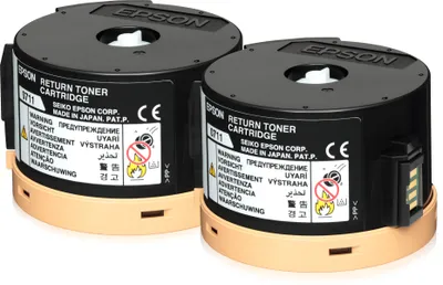 Image de Epson 0711 - Pack de 2 - haute capacité - noir - original - cartouche de toner Epson Return Program - pour WorkForce AL-M200DN, AL-M200DN Double pack bundle ETD, AL-M200DW, AL-MX200DNF, AL-MX200DWF (C13S050711)