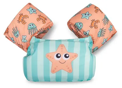 Image de Maillot de bain Puddle Jumper - Vert/rose - Bandes animalières - 2 à 6 ans