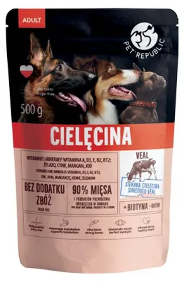 Zdjęcie produktu dla Mokra karma dla psa PetRepublic z cielęciną 500 g