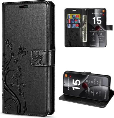Produktbild von Hülle für Xiaomi 15 Ultra Handy Tasche Handyhülle Wallet Case Flip Cover in Schwarz