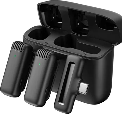 Zdjęcie produktu dla 2X Bezprzewodowy Mikrofon Krawatowy Klips Usb-C