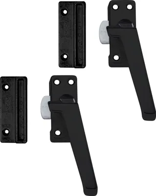 Produktbild von AXA Fensterverriegelung 2 - teilig - Modell 3308 - Fenstergriff - Abschließbar per Knopfdruck - Rechtsdrehend nach außen - Aluminium Schwarz