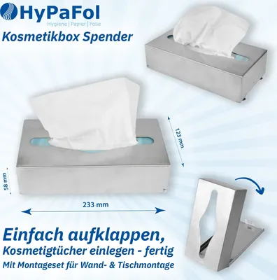 Produktbild von Hypafol Kosmetikbox »Spender, minimalistisches, modernes Design« Edelstahl Spender Set mit 4.000 Kosmetiktücher