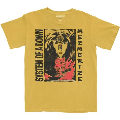 Produktbild von System of a Down Reflections (Wash Collection) Mustard Yellow Mineral Wash XL T-Shirt