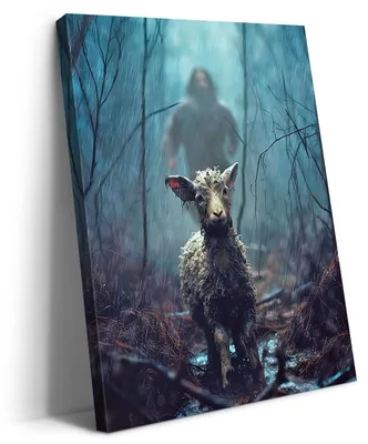 Canvas-Bild Jesus jagt das verlorene Lam, 30x40 cm