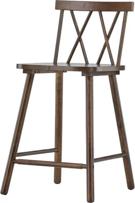 Imagen del producto de Taburete de bar FURNLUX Mollostrom, color nogal. Color principal: marrón. Dimensiones: 43 x 44 x 90 cm