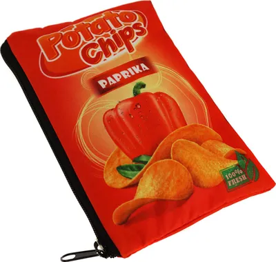 Produktbild von Mäppchen Federtasche Schlamperbox Federmäppchen Schüleretui Karpfen Stiftemappe rot Paprika Chips [008]