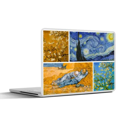 Produktbild von MuchoWow® Laptop Aufkleber Sticker Cover Van Gogh - Collage - Kunst 36.5x27.5 cm - Laptop-Sticker