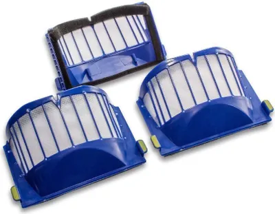 Produktbild von vhbw 3x Staubsaugerfilter kompatibel mit iRobot Roomba 640, 600, 600-Serie AeroVac, 610, 630, 620, 660, 650, 670 Staubsauger - HEPA-Filter dunkelblau