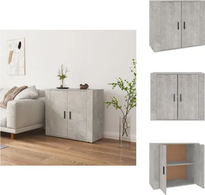 Image de vidaXL Sideboard gris béton 80x33x70 cm Bois composite - Sideboards