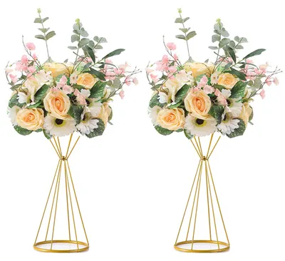Produktbild von Solidchoice – Set aus 2 goldenen Blumenvasen als Tischdekoration für Hochzeiten