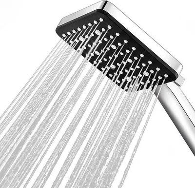 Produktbild von Wassersparende Duschkop mit Drucksteigerung für höhere Wasserdruck, Handdusche, Regendusche mit 6 Strahlarten