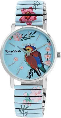 Produktbild von Raptor Damen Watch Frida Kahlo Edition mit Edelstahl-Zugband, Quarzwerk, kratzfestem Glas, Geschenkidee für Frauen inkl. Uhrenbox, 36 mm Gehäuse