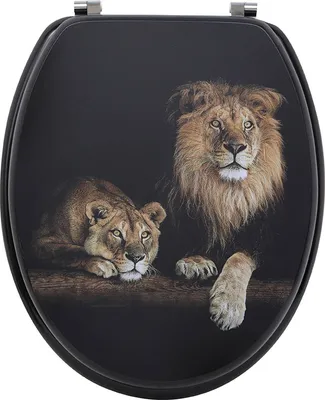 Produktbild von Wc Sitz Toilettendeckel Klodeckel Tiger Klobrille Toilettensitz Mdf Klositz Löwe