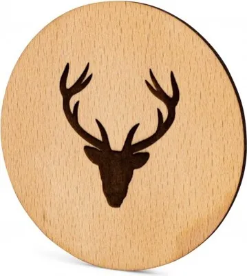 Produktbild von Untersetzer Buchenholz Hirsch 7cm