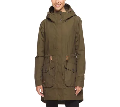 Produktbild von ragwear Elsa Brands Outdoor-Jacke nachhaltiger Damen Parka Regen-Jacke mit Kapuze 100% Vegan 2211-60027 5031 Olivgrün, Größe:S/36