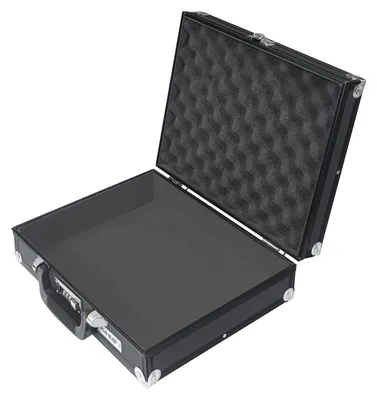 Produktbild von Koffer abschließbar, mit Rasterschaumstoff, 36,5 x 29 x 12 cm, HMF, Schwarz