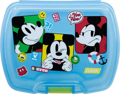 Obrázok produktu pre Disney Mickey krabička na desiatu – Krabička na desiatu do školy alebo na cesty – Pre chlapcov a dievčatá – Mickey Mouse – Fun-Tastic – Pre deti – Modrá
