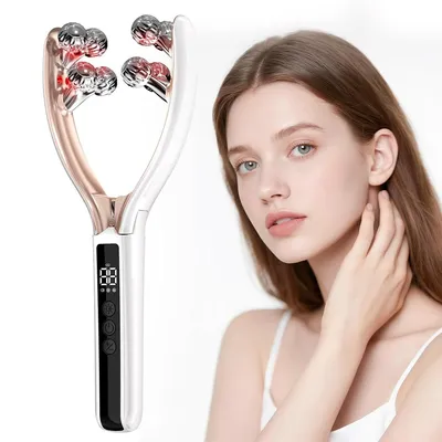 Produktbild von Gesichts- und Nackenmassagegerät, Damen-Lifting & Schlankheitsroller, Lymphdrainage-Gesichtsroller, wiederaufladbar, ideal für Zuhause & Reisen