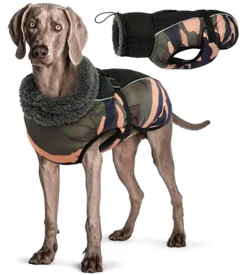 Produktbild von Wasserdichter Hundemantel Winter Warm Grün Tarnung Größe XXL