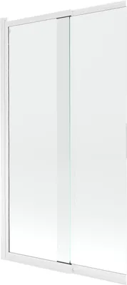 Produktbild von Mexen Fox Duschwand, 2-flügelig, schiebbar, 100 x 150 cm, transparent, weiß - 891-100-002-20-00