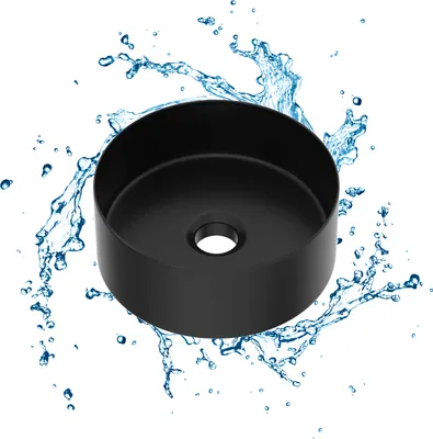 Produktbild von Waschbecken Klein Aufsatzwaschbecken Rund Handwaschbecken 31 cm Schwarz