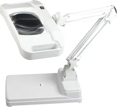 Image de 10X Grande loupe LED Lampe de table pliante et carrée à main Loupe pour la lecture et la conception de bijoux,Verre blanc