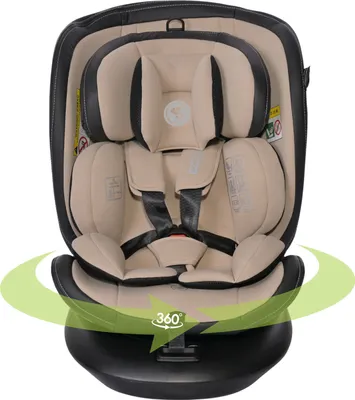 Produktbild von Lorelli Auto Kindersitz Aviator, Mitwachsender Autositz mit Isofix i-Size 40-150cm, Babysitz ab Geburt, 360 Grad drehbar, beige