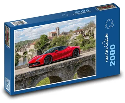 Produktbild von Puzzle 2000 Supersportwagen auf Steinviadukt - martinpuzzle