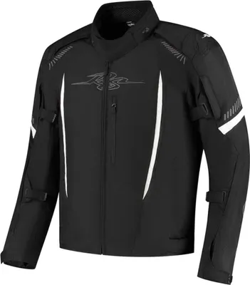 Image de Rusty Stitches Pete blouson textile imperméable pour moto, noir/blanc, XL