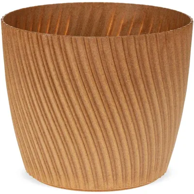 Immagine prodotto di Vaso da fiori moderno scanalato in marrone Ø 26 cm
