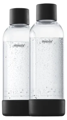 Image de Lot de 2 bouteilles d'eau Mysoda noires de 1 litre (États-Unis)