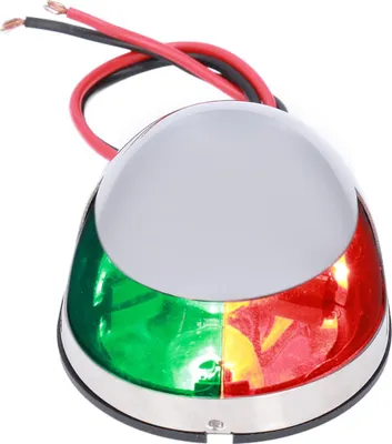 Productafbeelding van Navigatieverlichting voor schepen, rood en groen, 8W LED, 12V. Behuizing van metaal, druppelvorm. Signaallamp voor zeilboten