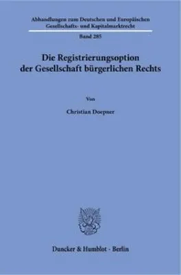 Obrázok produktu pre Die Registrierungsoption der Gesellschaft bürgerlichen Rechts