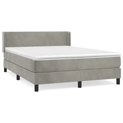 Produktbild von vidaXL Boxspringbett mit Matratze Hellgrau 140x190 cm Samt