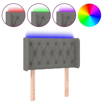 Produktbild von vidaXL LED Kopfteil Dunkelgrau 83x16x78/88 cm Stoff
