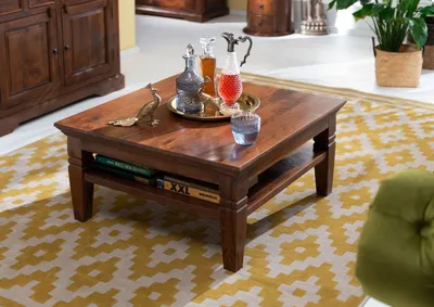 Produktbild von MASSIVMOEBEL24 Couchtisch Akazie 85x85x45 nougat lackiert OXFORD #316