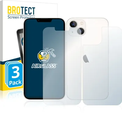 Produktbild von 3x BROTECT Schutzglas für Apple iPhone 13 (Display+Rückseite) Schutzfolie Panzer Folie Glas Display Schutz klar