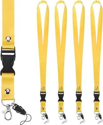 Produktbild von Schlüsselketten 5er Set Lanyards Badgehalter Abnehmbarer Verschluss Gelb